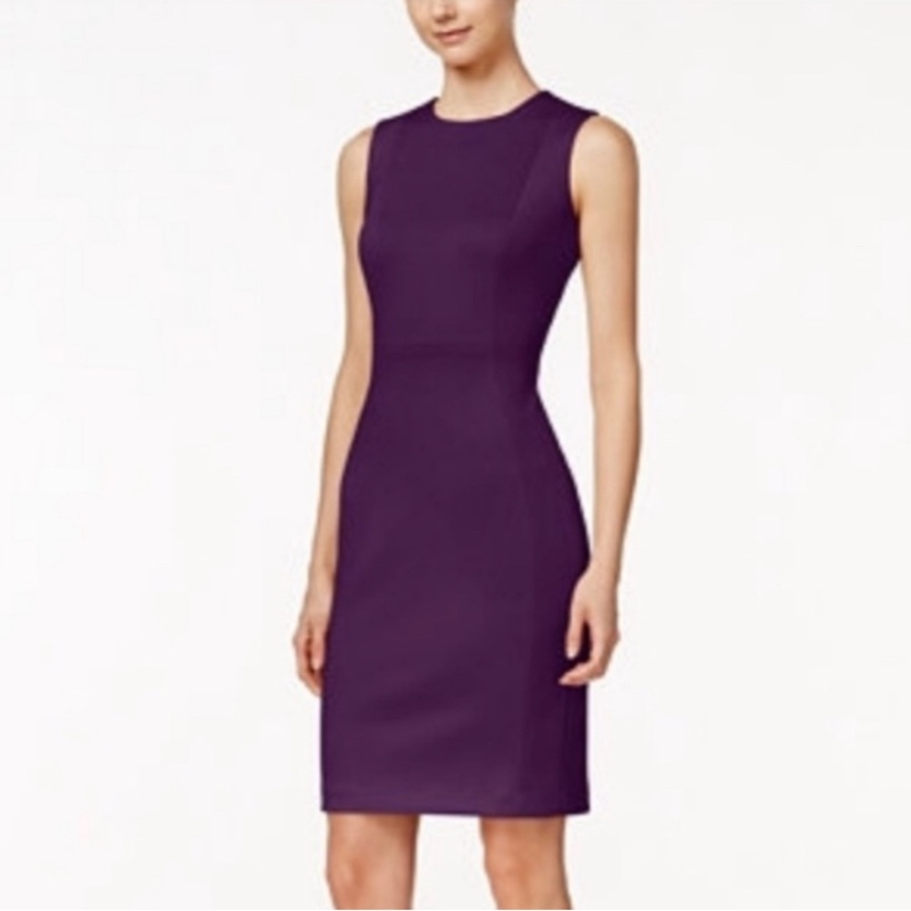 Purple Sleeveless Midi Dress by Calvin Klein